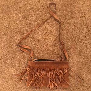 Brandy Melville brown fringed crossbody